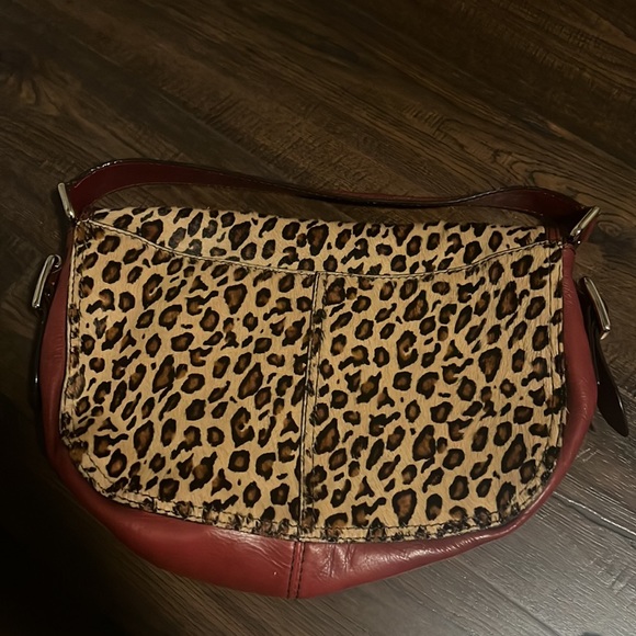 Vintage Antonio Melani leather and leopard  print purse - Picture 2 of 4